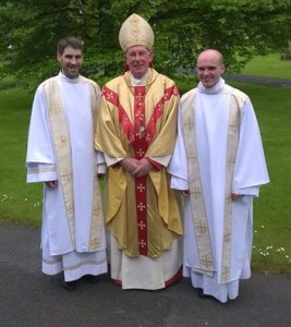 Cardinal Brady with Rev Ciarn Clarke (Dysart) & Rev Robert McGivney (Navan) following their diaconate ordination 